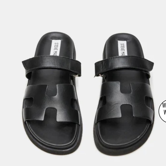 Steve Madden Black Leather Sandal - Picture 11 of 12